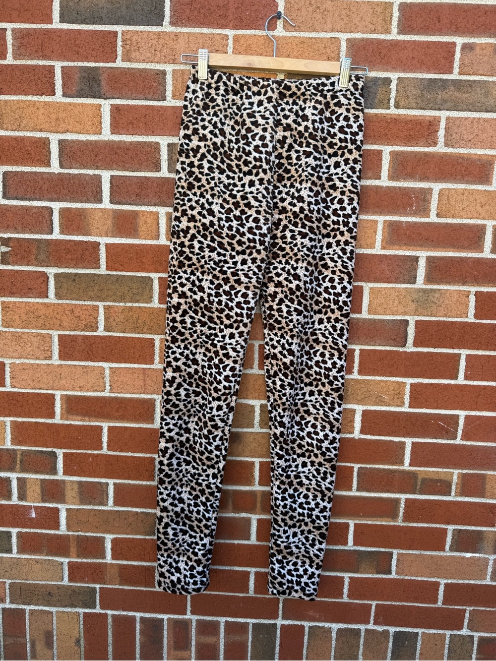 TruFit Leopard Print Fleece Lined Leggings Brown Black Cozy Winter Animal Print